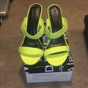 Neon yellow heels